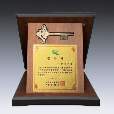 우드상패 14호 207-5 (황금열쇠삽입) 상세 이미지